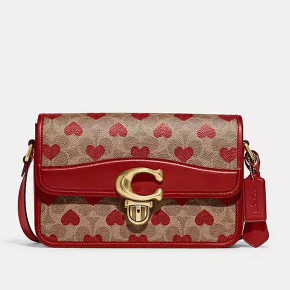 COACH Studio Shoulder Bag In Signature Canvas With Heart Print - Picture 1 of 9